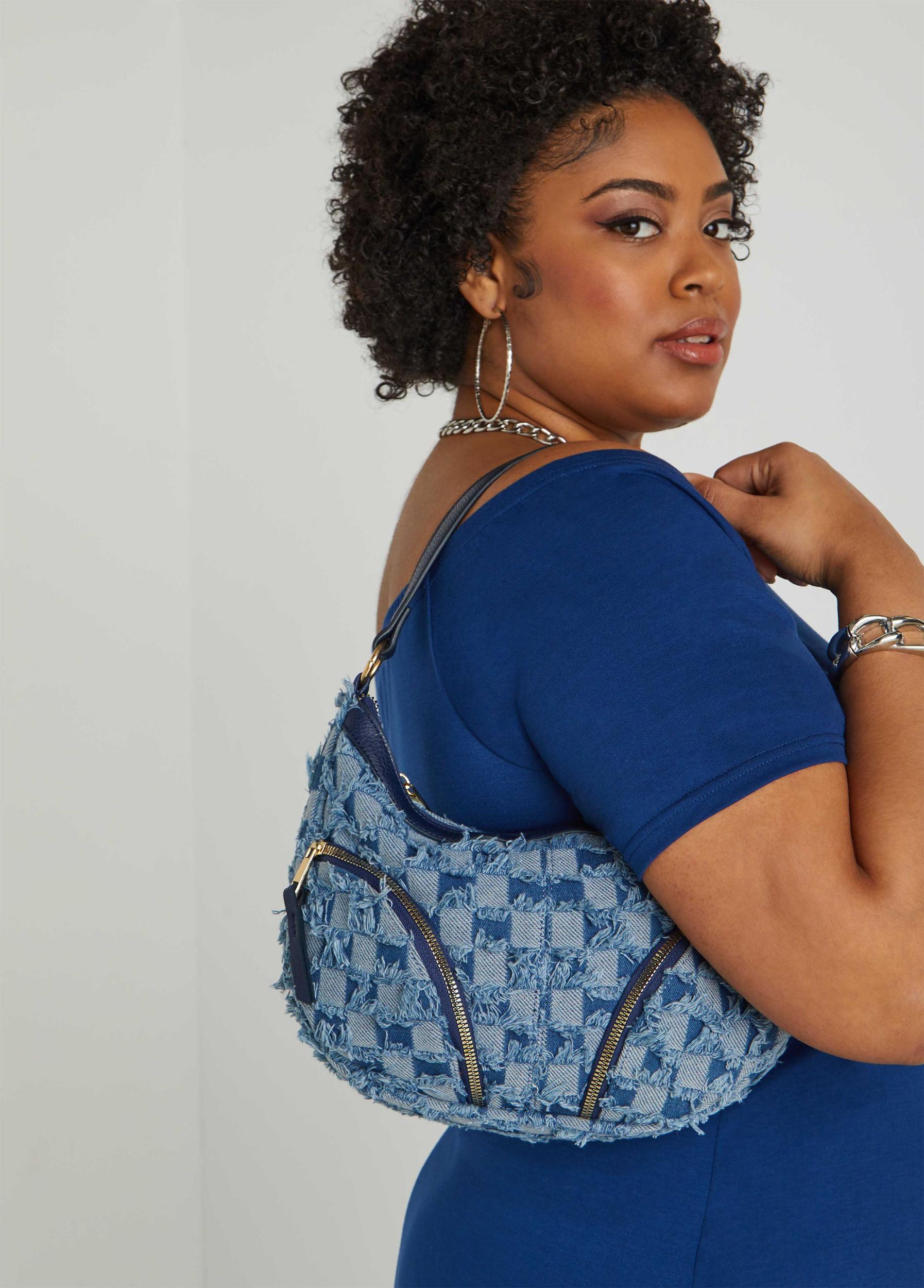 Checked Denim Shoulder Bag Product Image