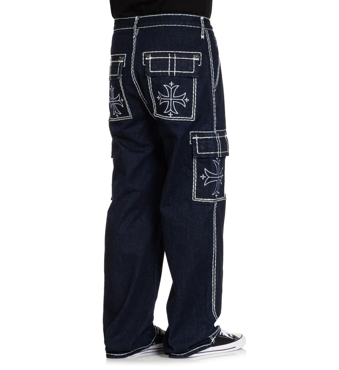 Wide Leg Cargo Jeans Male Product Image