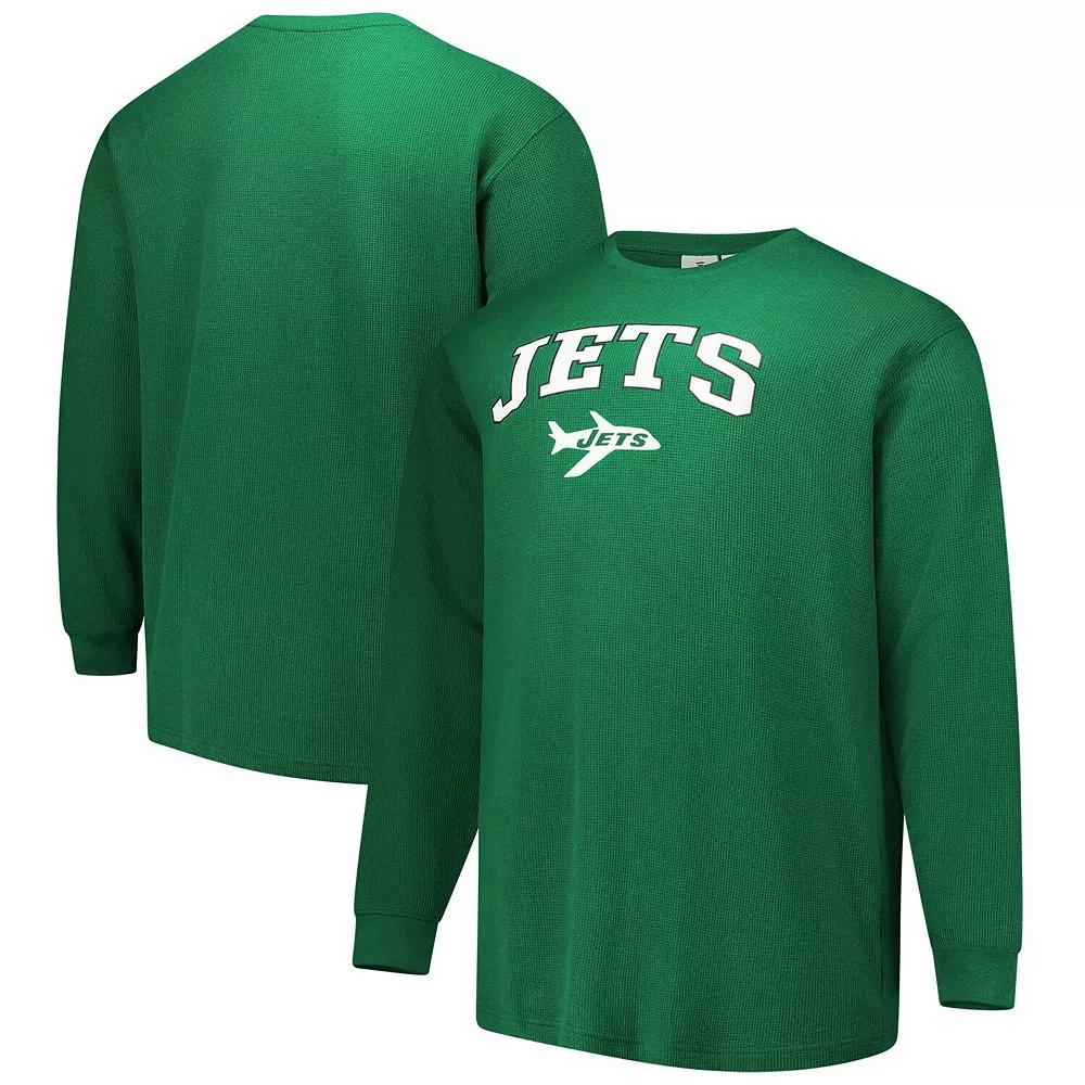 Men's Fanatics Kelly Green New York Jets Big & Tall Throwback Thermal Long Sleeve T-Shirt,  Product Image