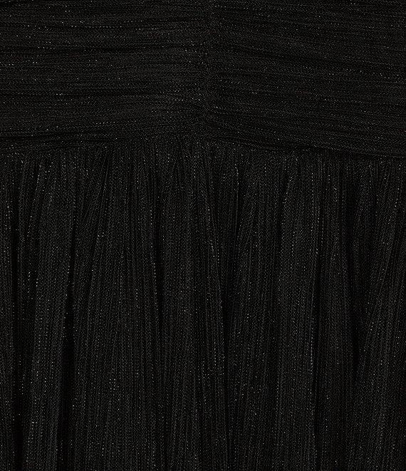 Alex Marie Bella Crinkle Metallic V-Neck Blouson Long Sleeve A-Line Gown Product Image