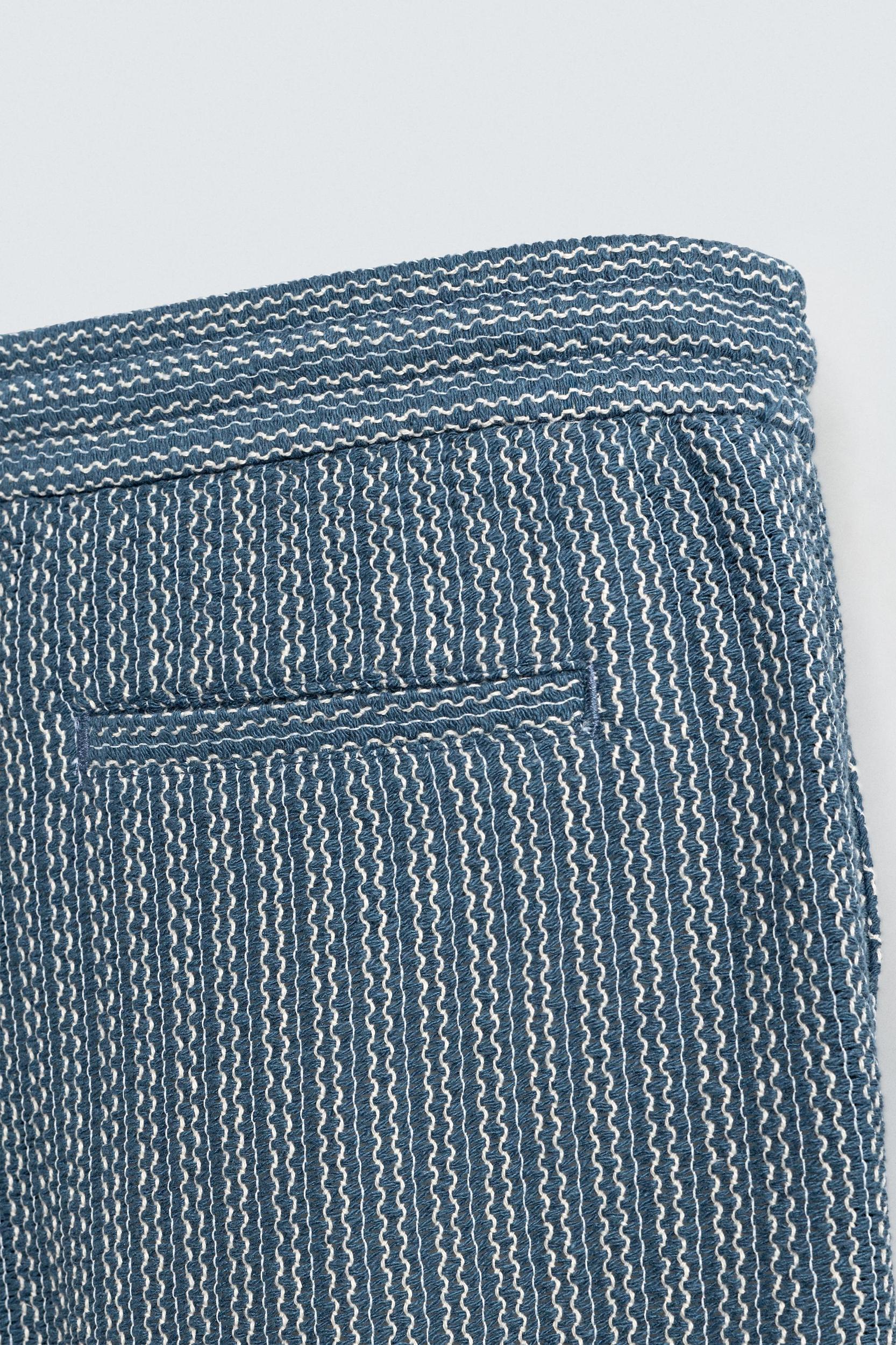 JACQUARD TEXTURED BERMUDA SHORTS Product Image