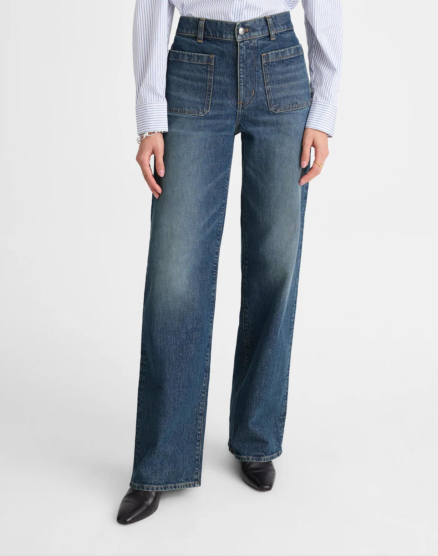 The Emmett Wide-Leg Full Length Jean: Patch Pocket Edition Product Image