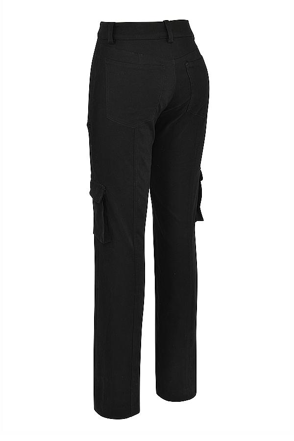 Breanna  black lace up cargo trousers Product Image