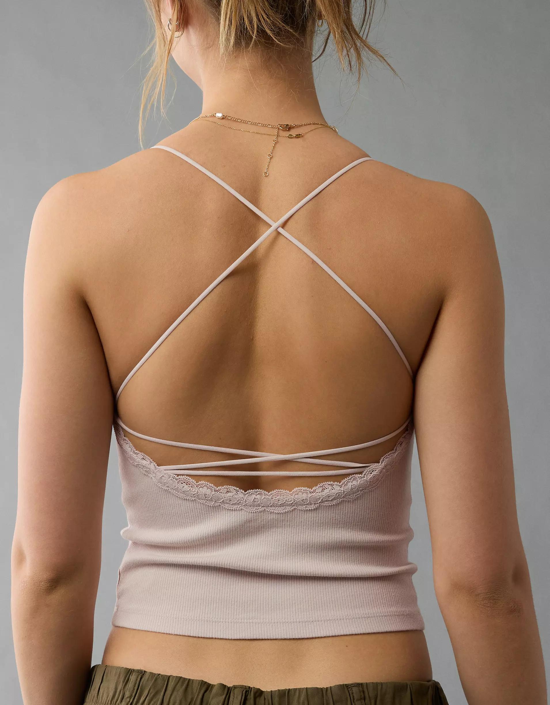 AE Strappy Go Lucky Cropped Lace Tank Top Product Image