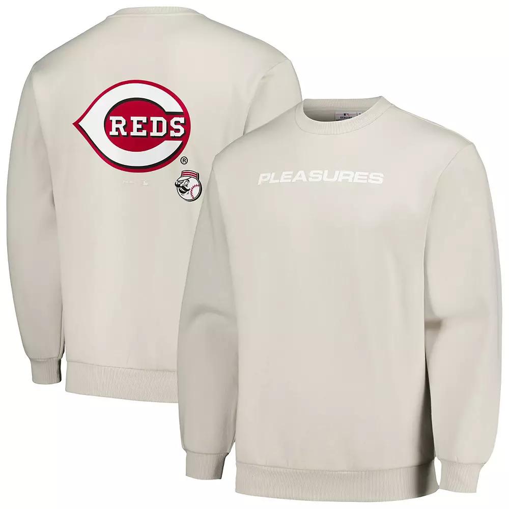 Men's PLEASURES Gray Cincinnati Reds Ballpark Pullover Sweatshirt,  Product Image