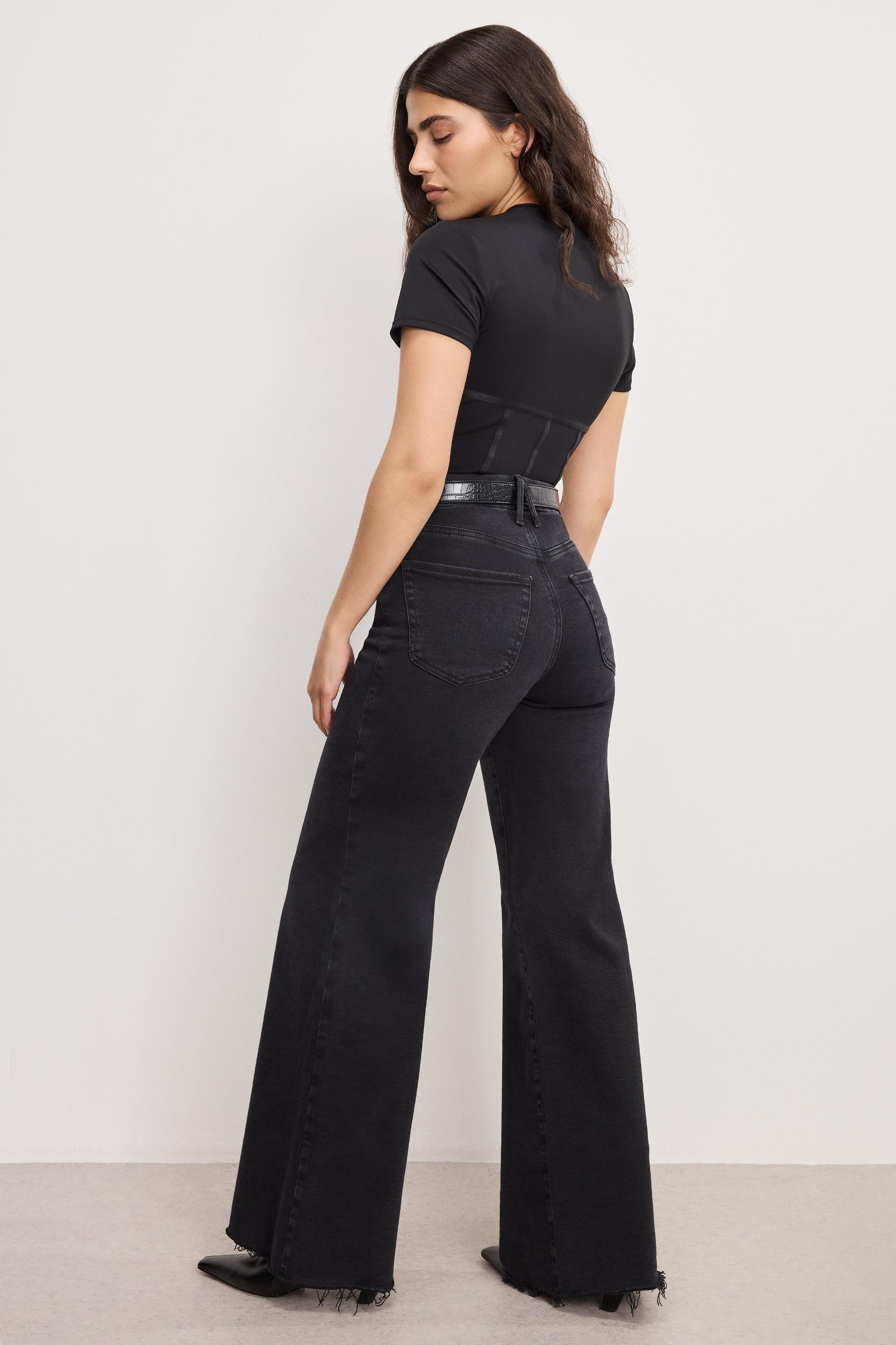SOFT TECH GOOD PETITE PALAZZO JEANS | BLACK391 Product Image
