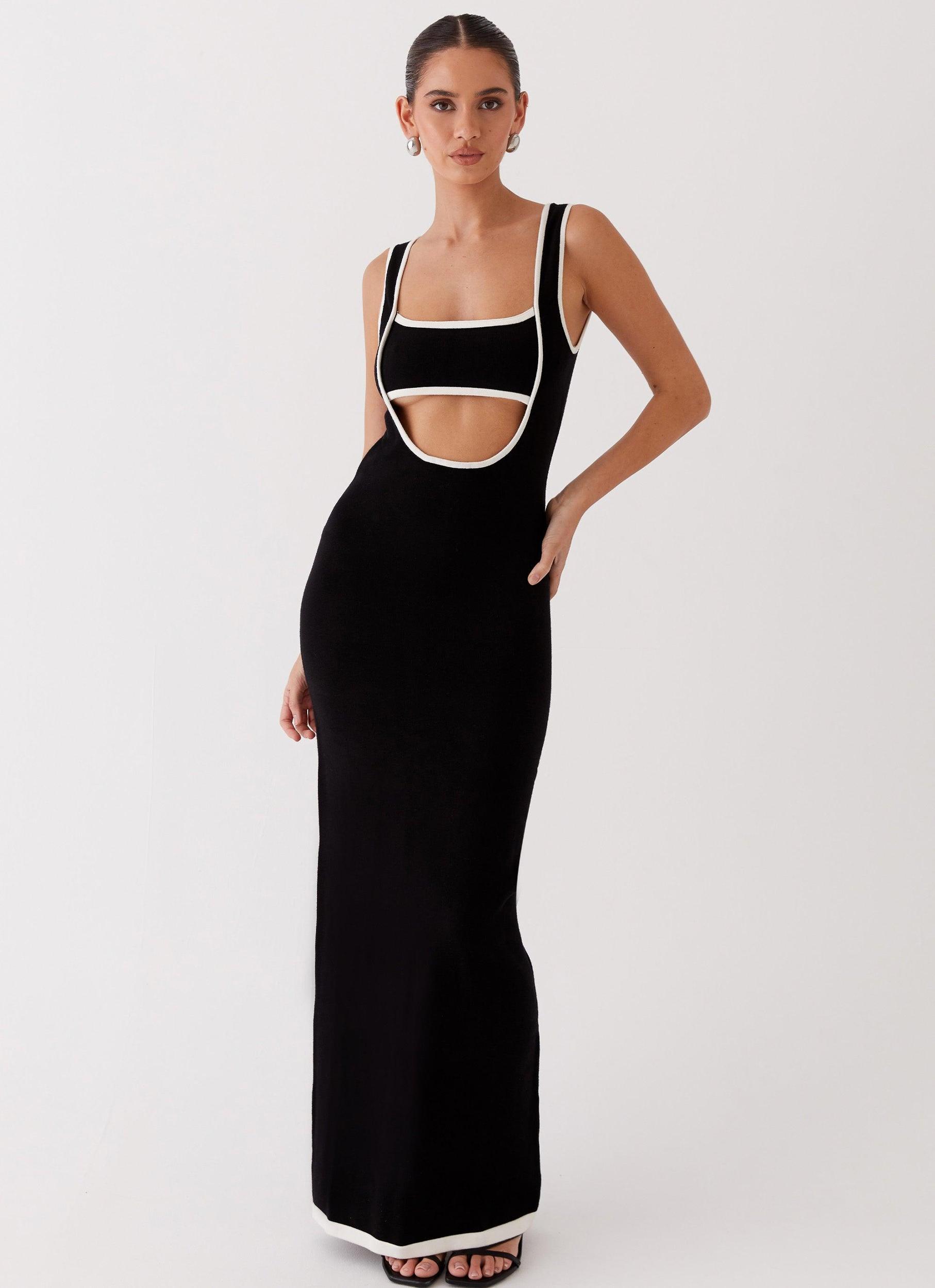 Lost In Paris Knit Maxi Dress - Black Product Image