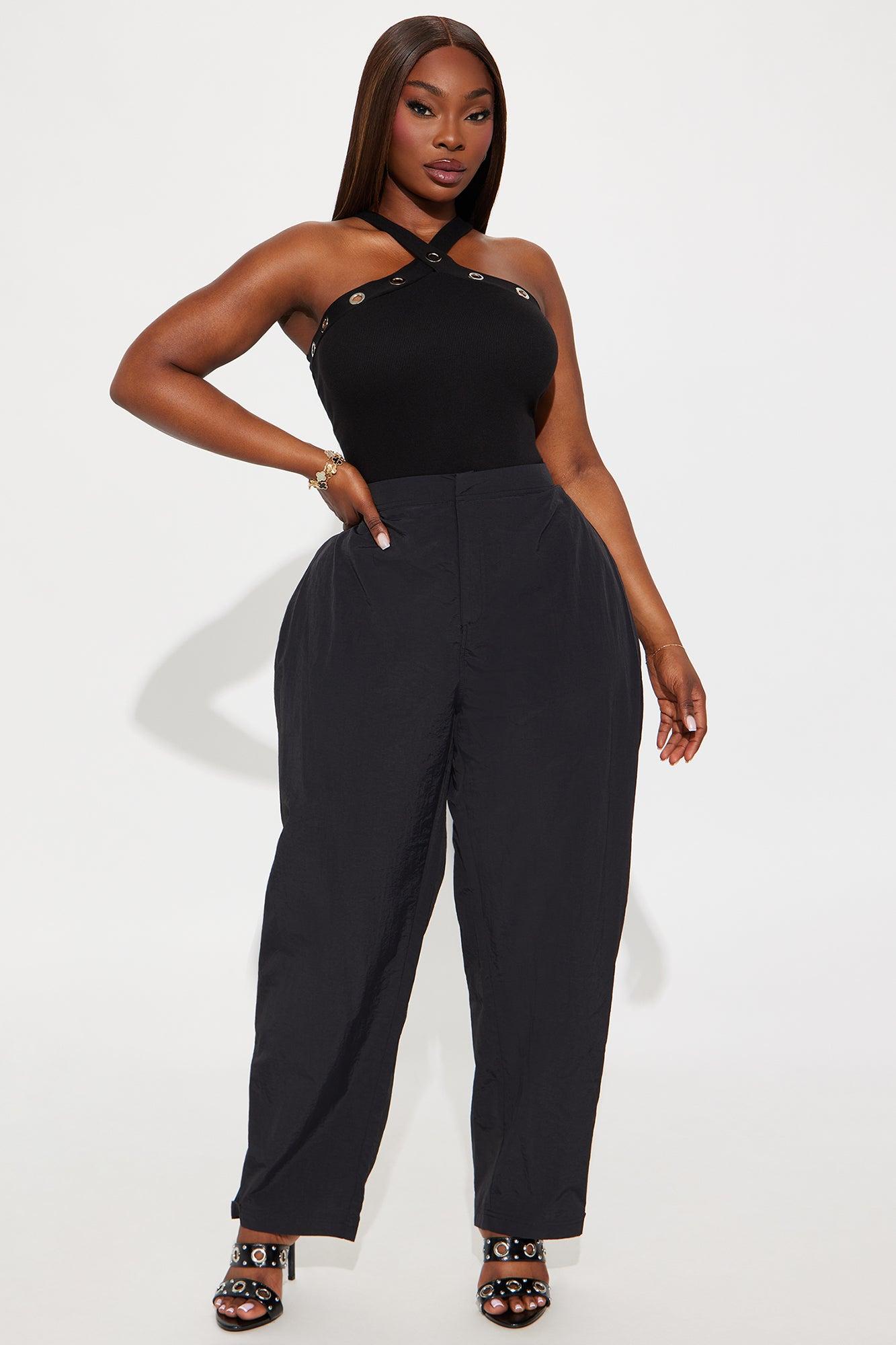 Nylon Windbreaker Pant - Black Product Image