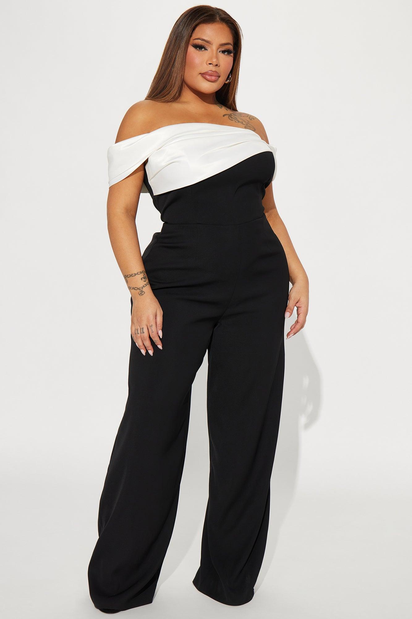 Be Yourself Jumpsuit  - Black/White Product Image