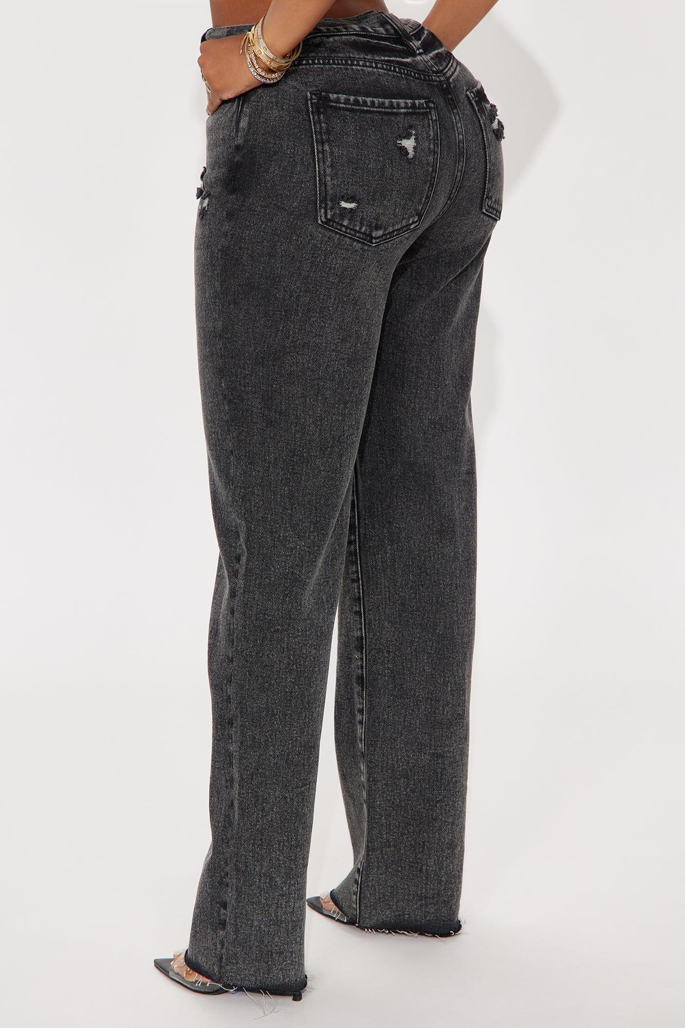 Topanga 90's Ripped Straight Leg Jeans - Black Wash Female Product Image