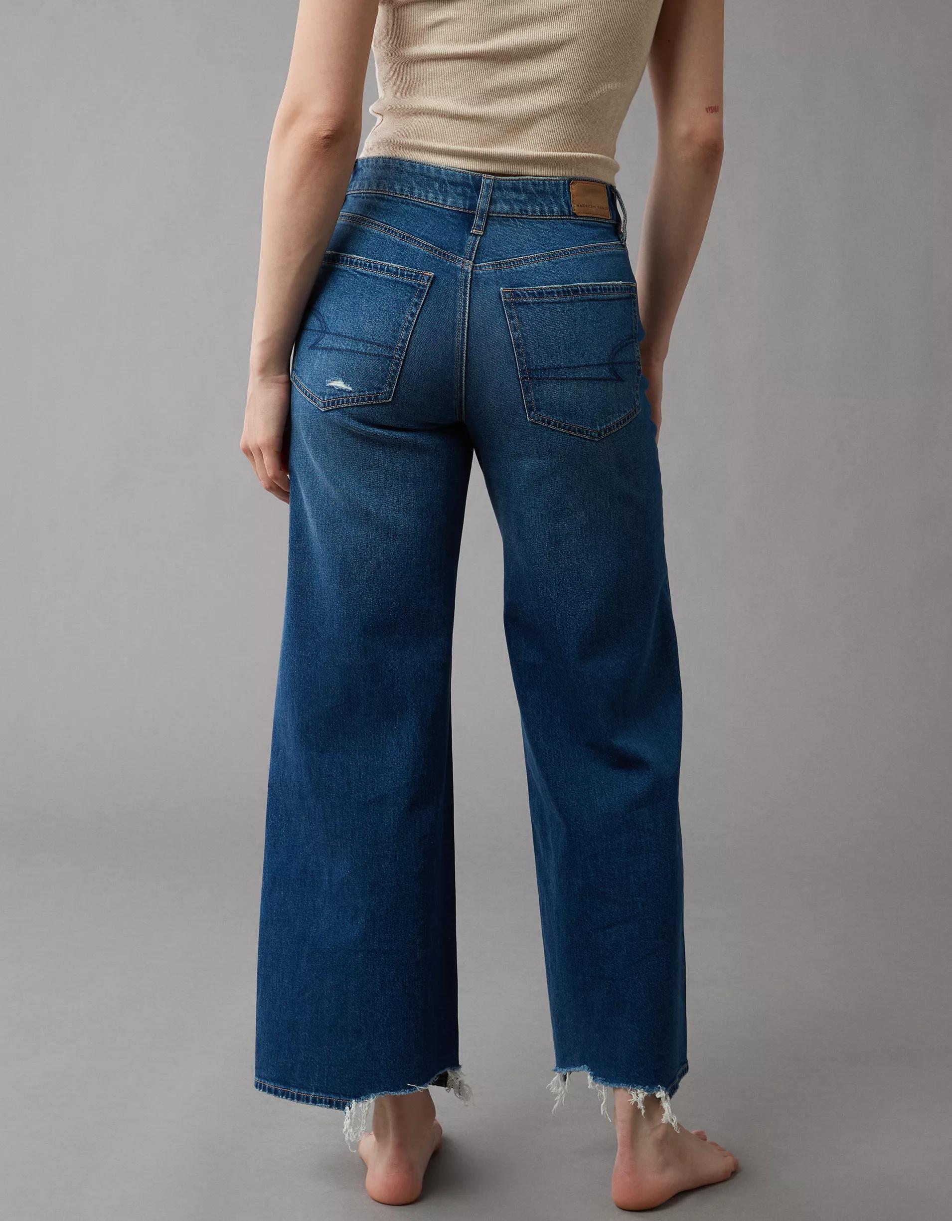 AE Strigid Super High-Waisted Baggy Wide-Leg Ankle Jean Product Image