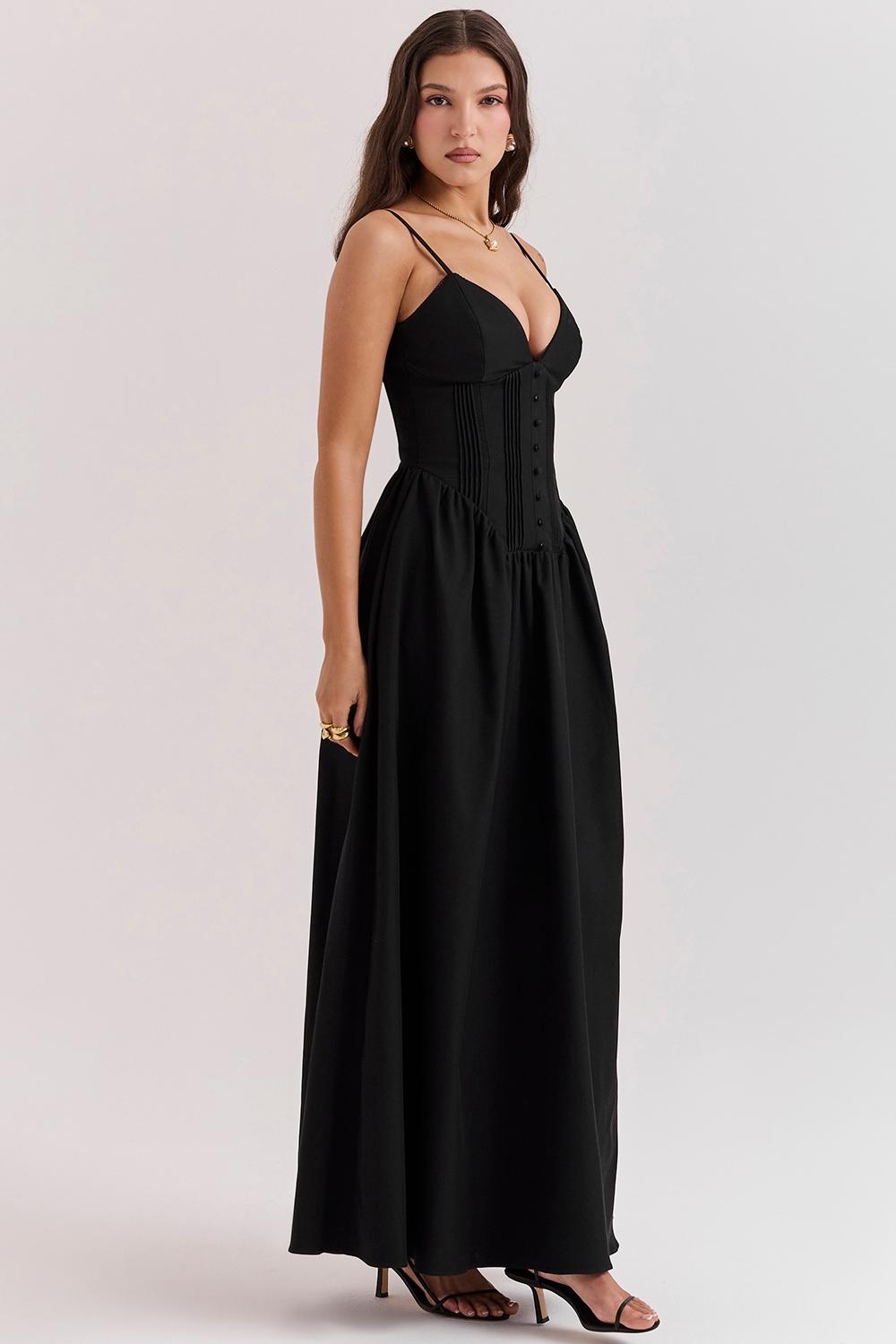 Lova  black corset maxi dress Product Image