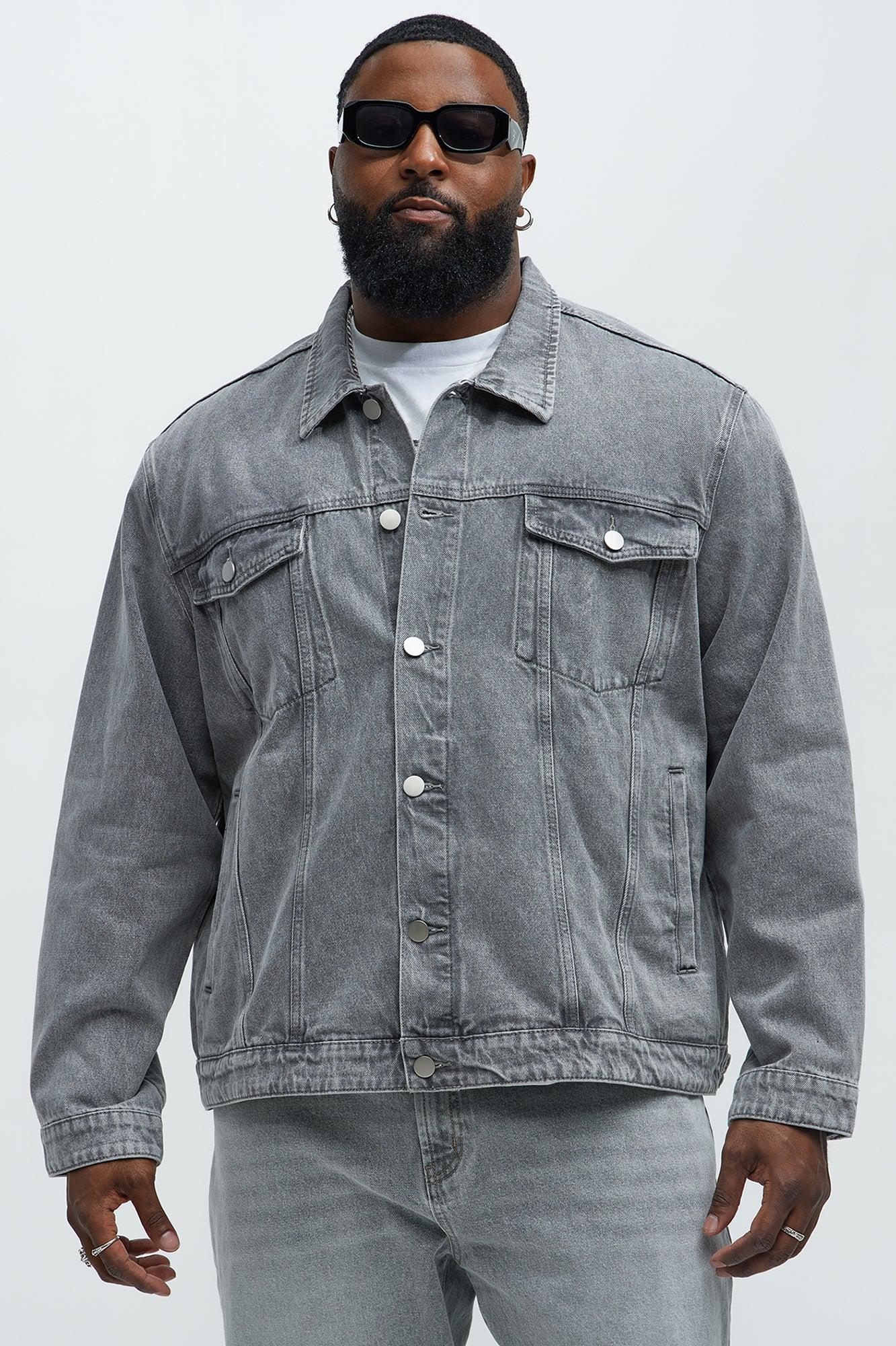 Classic Denim Trucker Jacket - Grey Product Image
