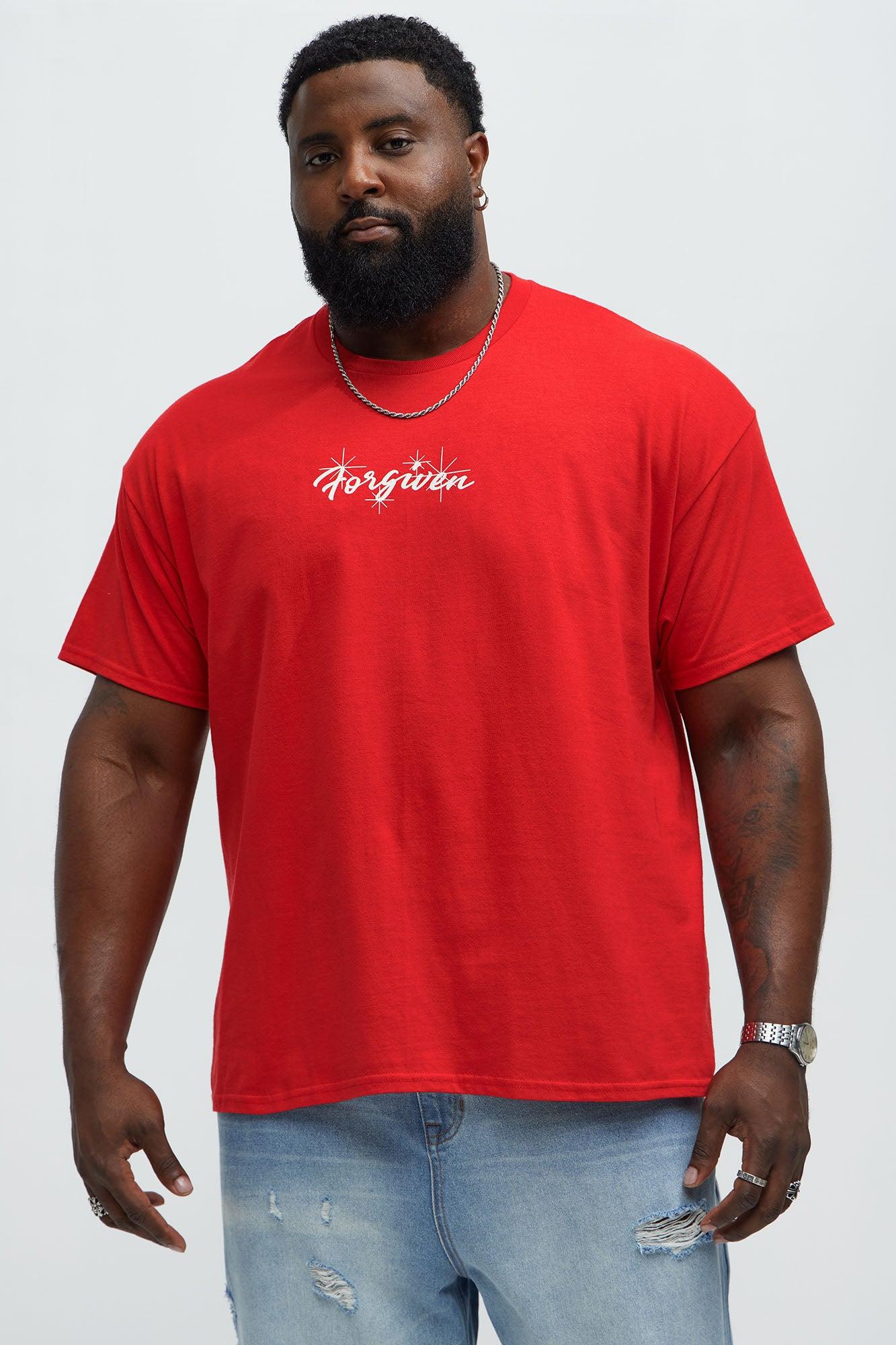 Shiny Cross Short Sleeve Tee - Red Product Image