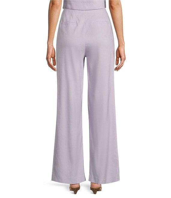Antonio Melani Melinda Linen Blend Pleated Straight Leg Pants Product Image