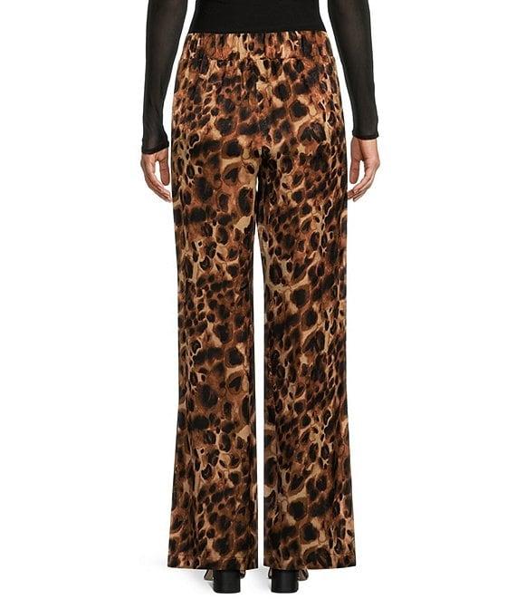 Evolutionary Mid Rise Leopard Printed Satin Pants Product Image