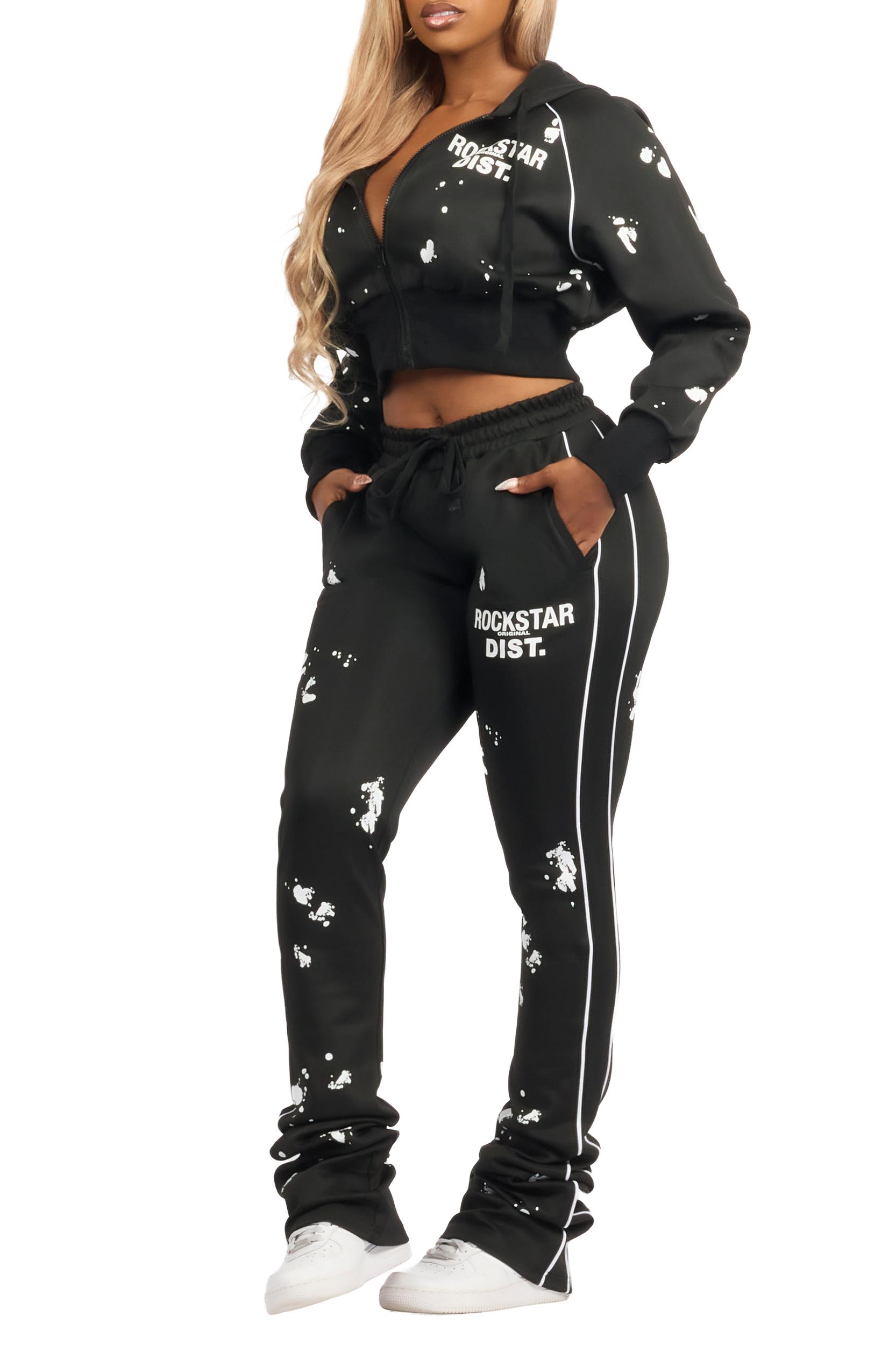 Maxine Black Tricot Stacked Trackset Female Product Image