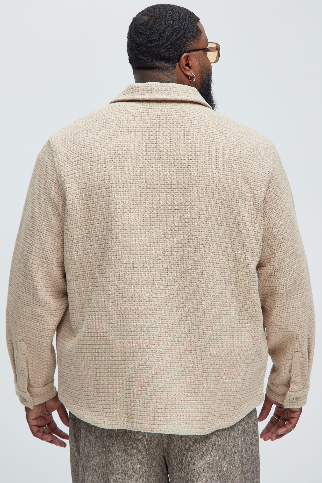 Linden Textured Button Up Shirt - Tan Product Image