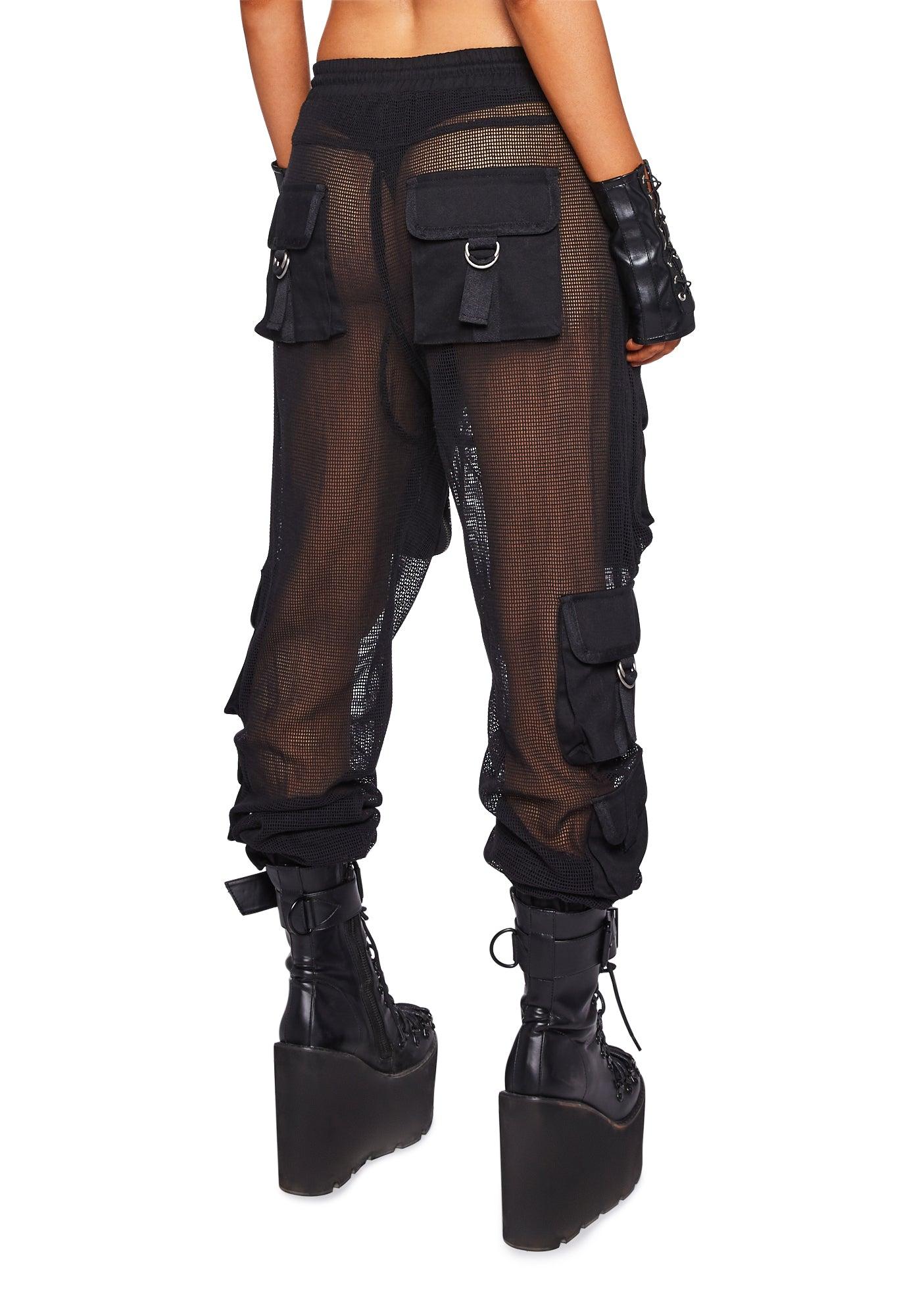 Complex Nights Fishnet Cargo Pants - Black Male Product Image