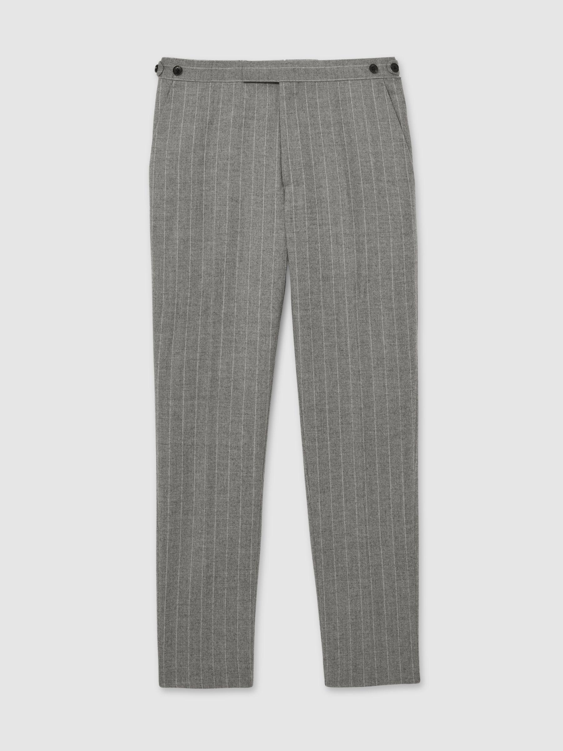 Slim-Fit Pinstripe Suit Trousers in Soft Grey Product Image