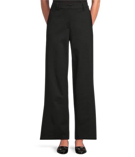 Eileen Fisher Petite Ponte Wide Leg Full Length Trouser Pants Product Image