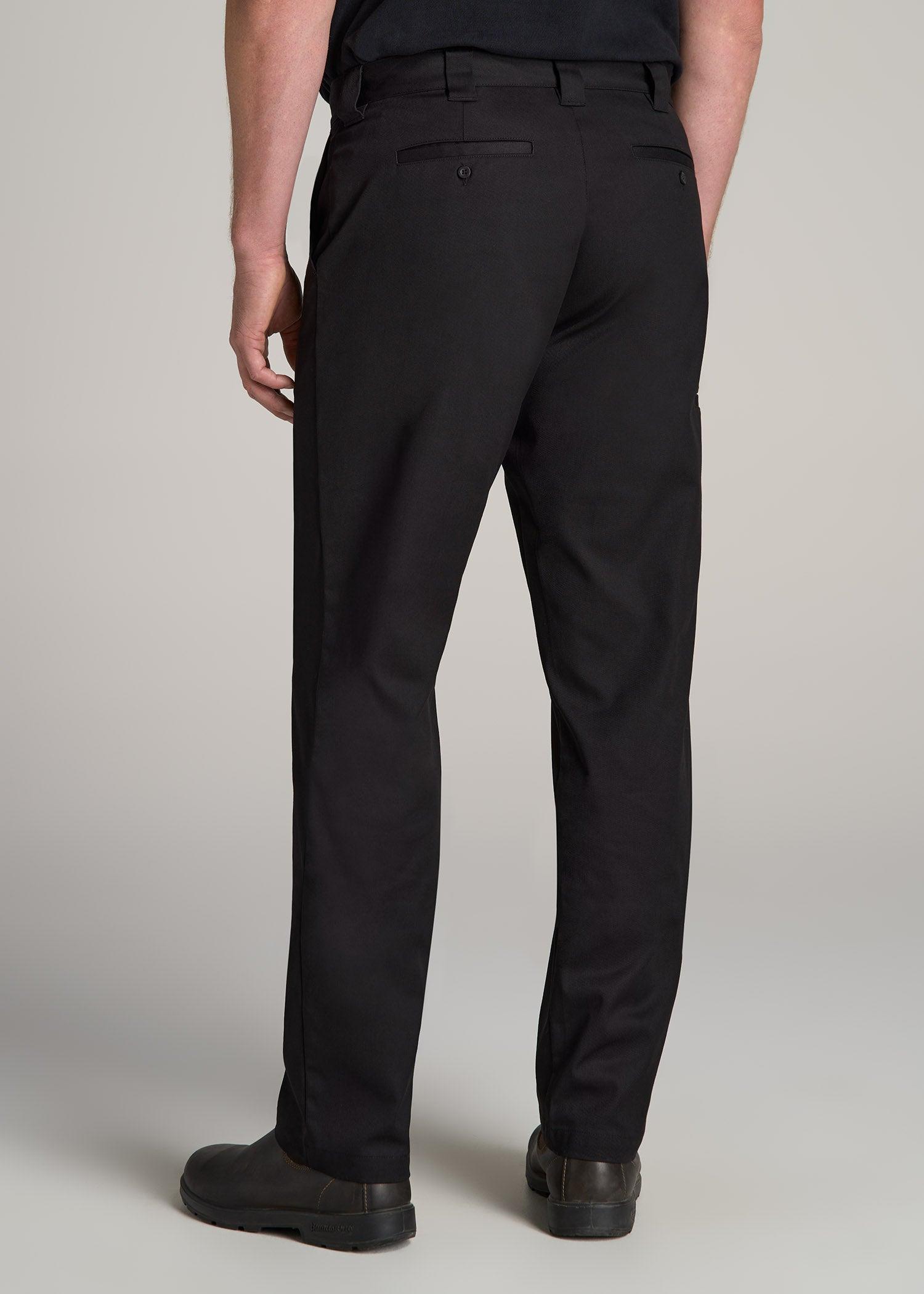LJ&S Stretch Twill STRAIGHT-LEG Work Pants for Tall Men in Black Male Product Image