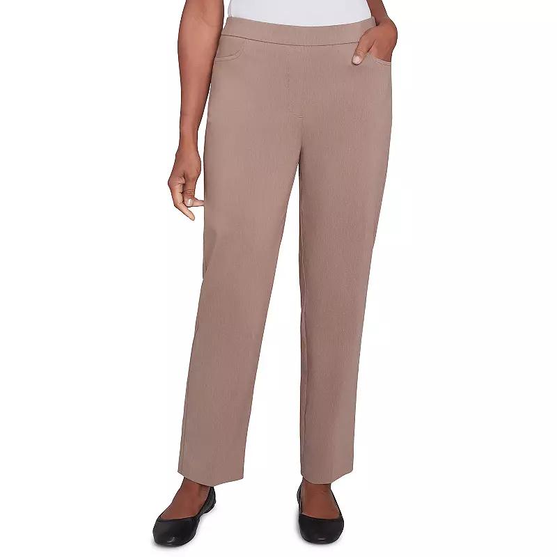 Women's Alfred Dunner Classic Balanced Short Length Pants, Size: 14 Short, Fawn Grey Product Image
