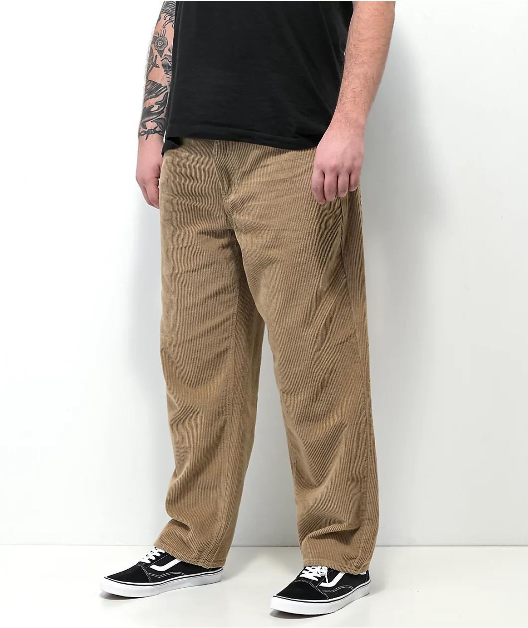 Empyre Khaki Corduroy Loose Fit Skate Pants Product Image