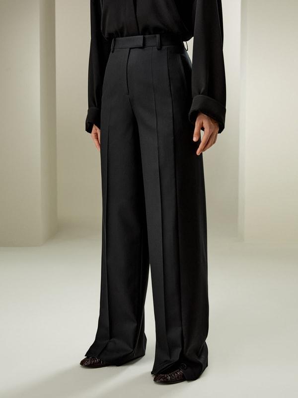 LILYSILK Women'S Wool Slacks - Black Wool Silk Blend - Ultimate Luxury Machine Washable Trousers 16 Product Image