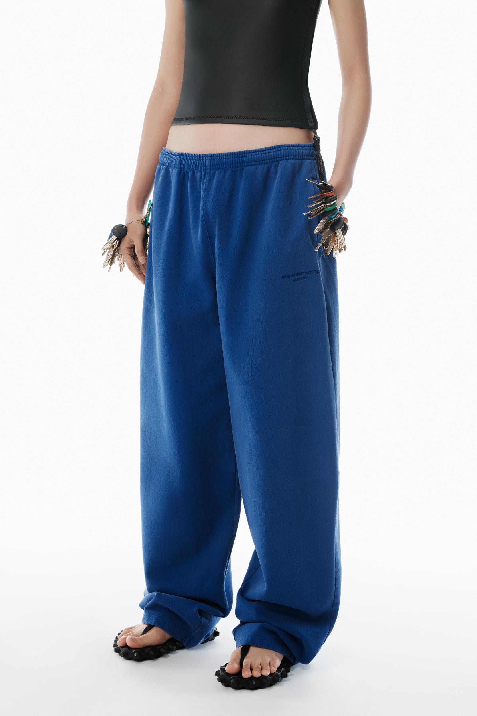 Blue Wide-leg Sweatpants Product Image