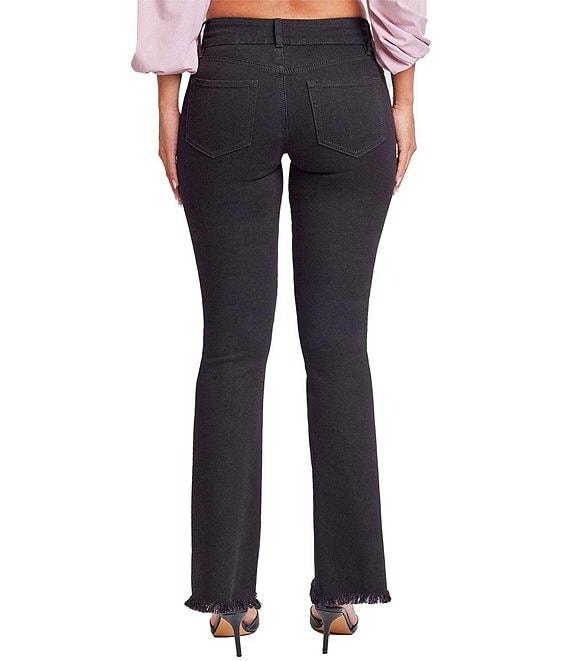 YMI Jeanswear Low Rise Frayed Hem Buckle Flare Jeans Product Image