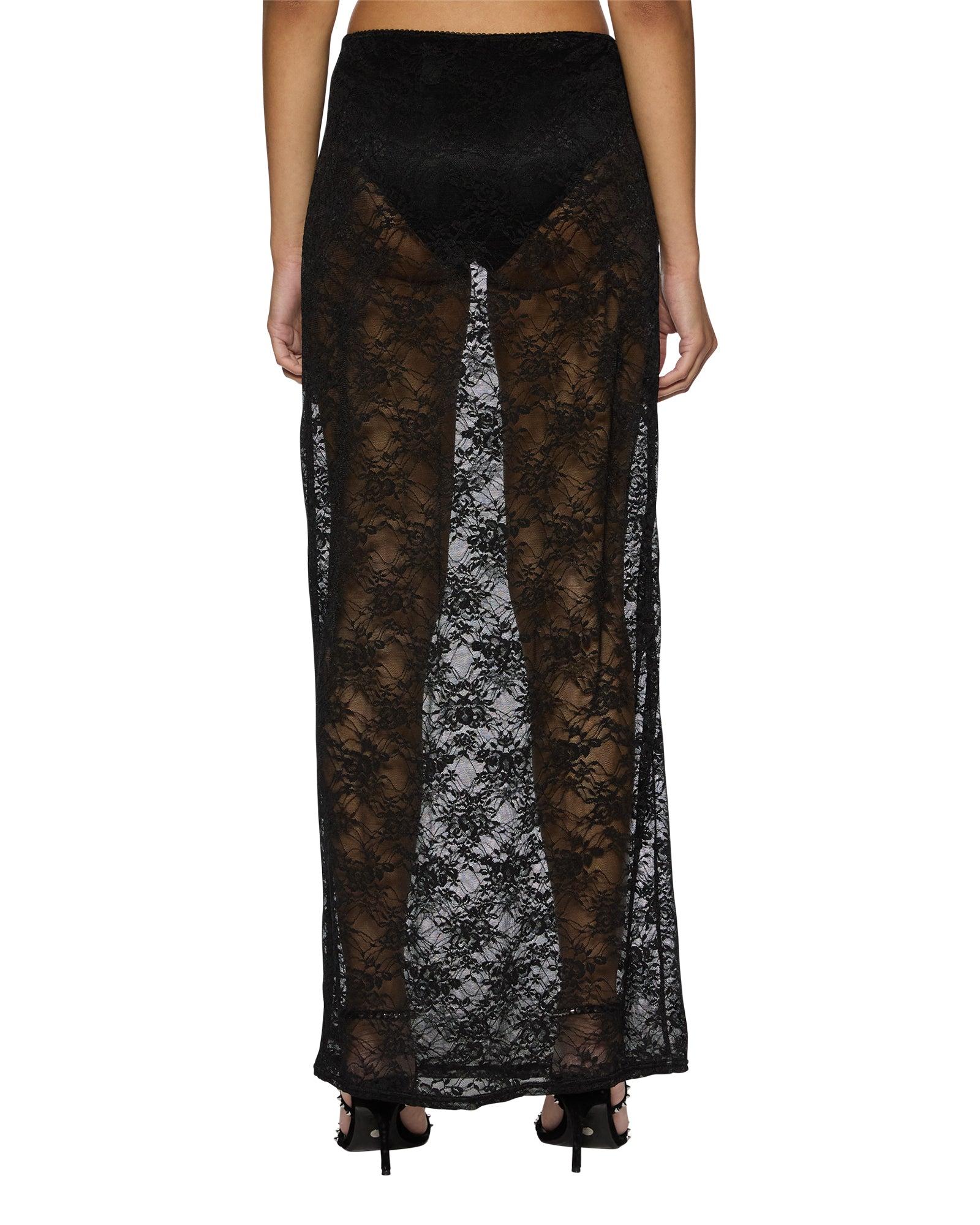 VENEDA SLIP SKIRT BLACK LACE Female Product Image