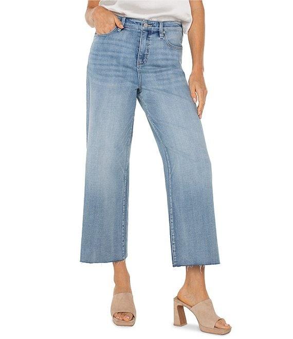 Liverpool Los Angeles Petite Size Stride High Rise Wide Leg Cropped Jeans Product Image