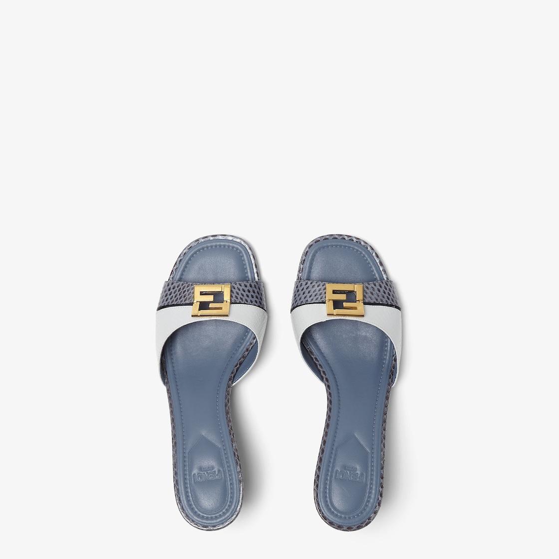 Fendi FFoldBlue and gray ayers medium-heeled sandals Product Image
