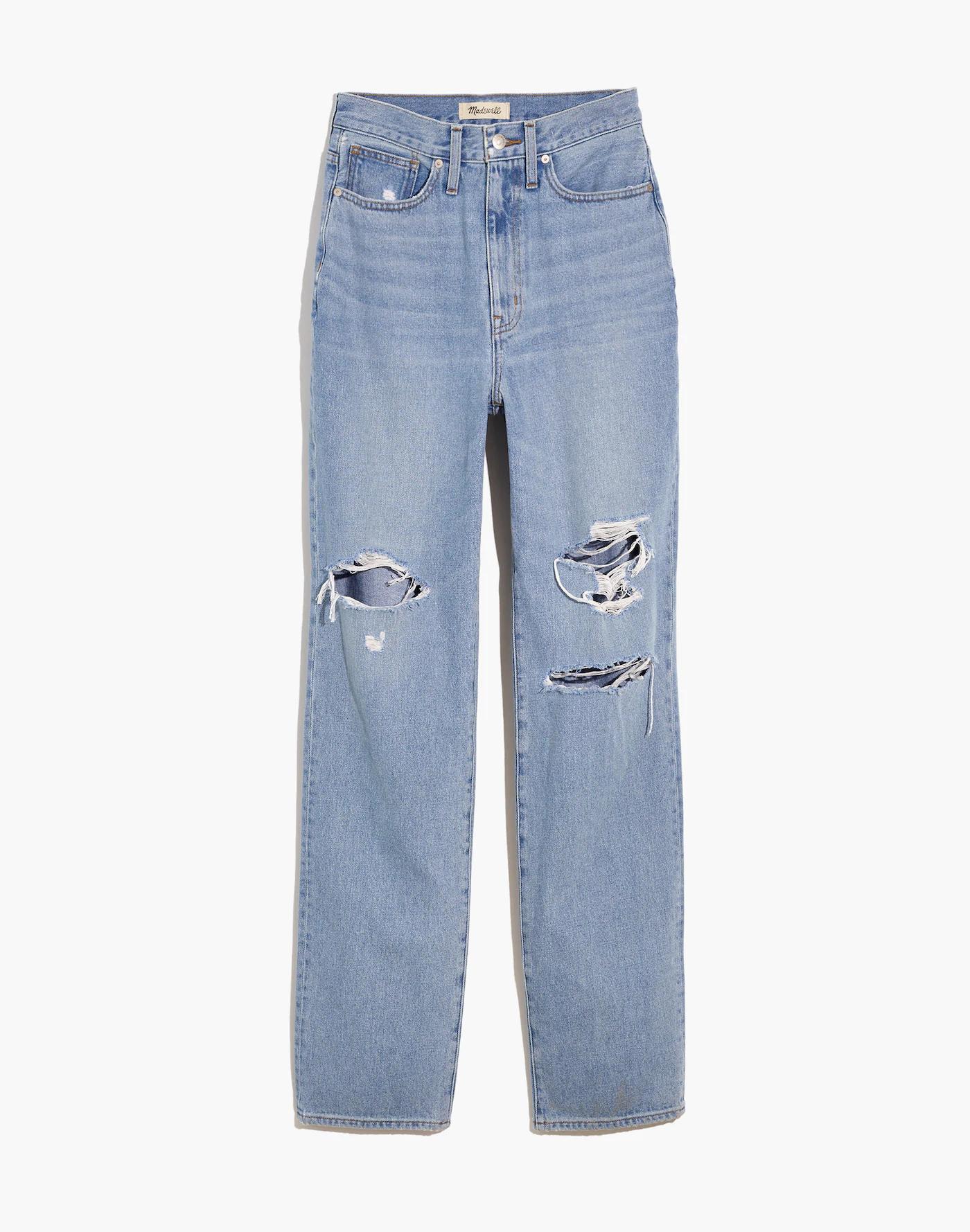 Baggy Straight Jeans in Earlhurst Wash: Ripped Edition Product Image