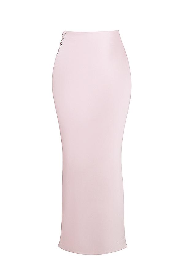 Giuliana  ballerina pink satin maxi skirt Product Image