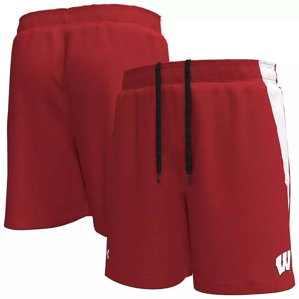 Men's Under Armour Red Wisconsin Badgers Tech Vent Performance Short,  Product Image