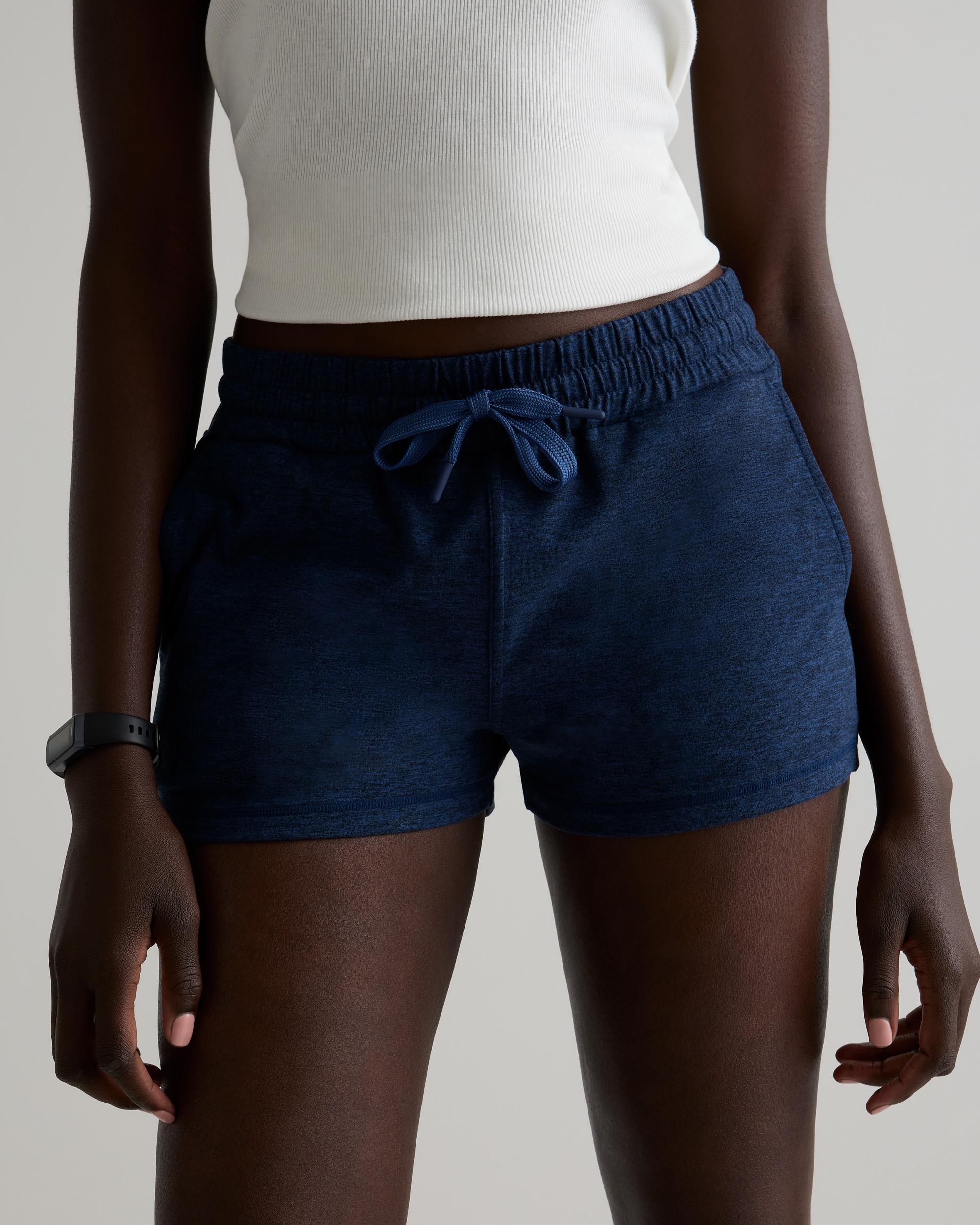 Quince | Women's Super Soft Performance Shorts in Navy, Flowknit Activewear, Recycled Polyester Product Image