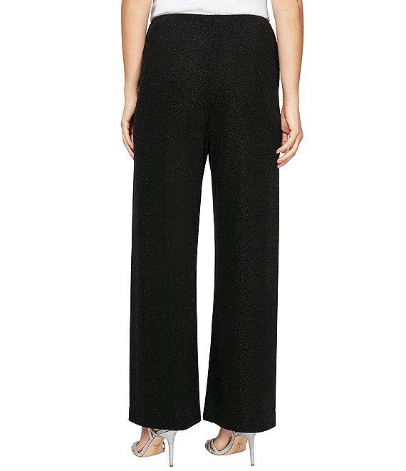 Alex Evenings Metallic Knit Wide Leg Pants Product Image