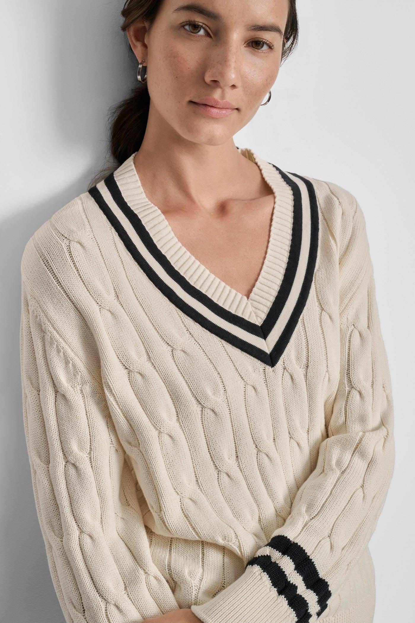 CABLE-KNIT TIPPED SWEATER Product Image