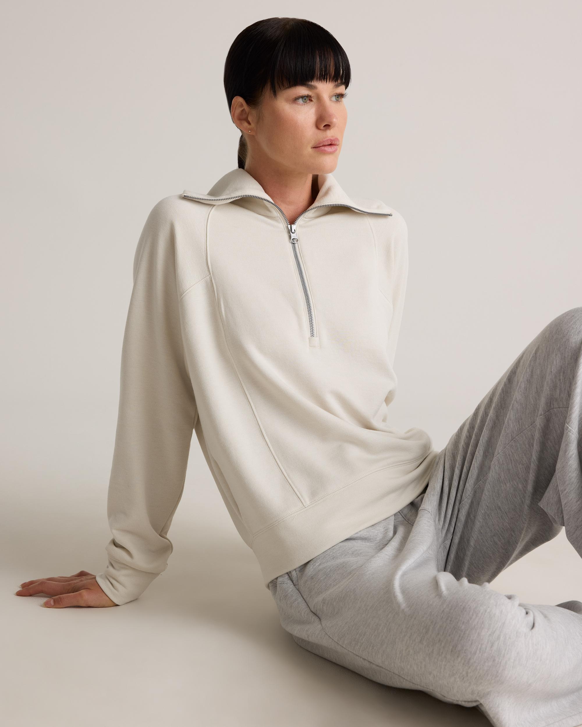 Quince | Women's SuperSoft Fleece Half Zip Lenzing Modal Product Image