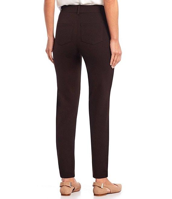 Intro Petite Size Stella Double Knit Slim Straight Leg Pull-On Pants Product Image