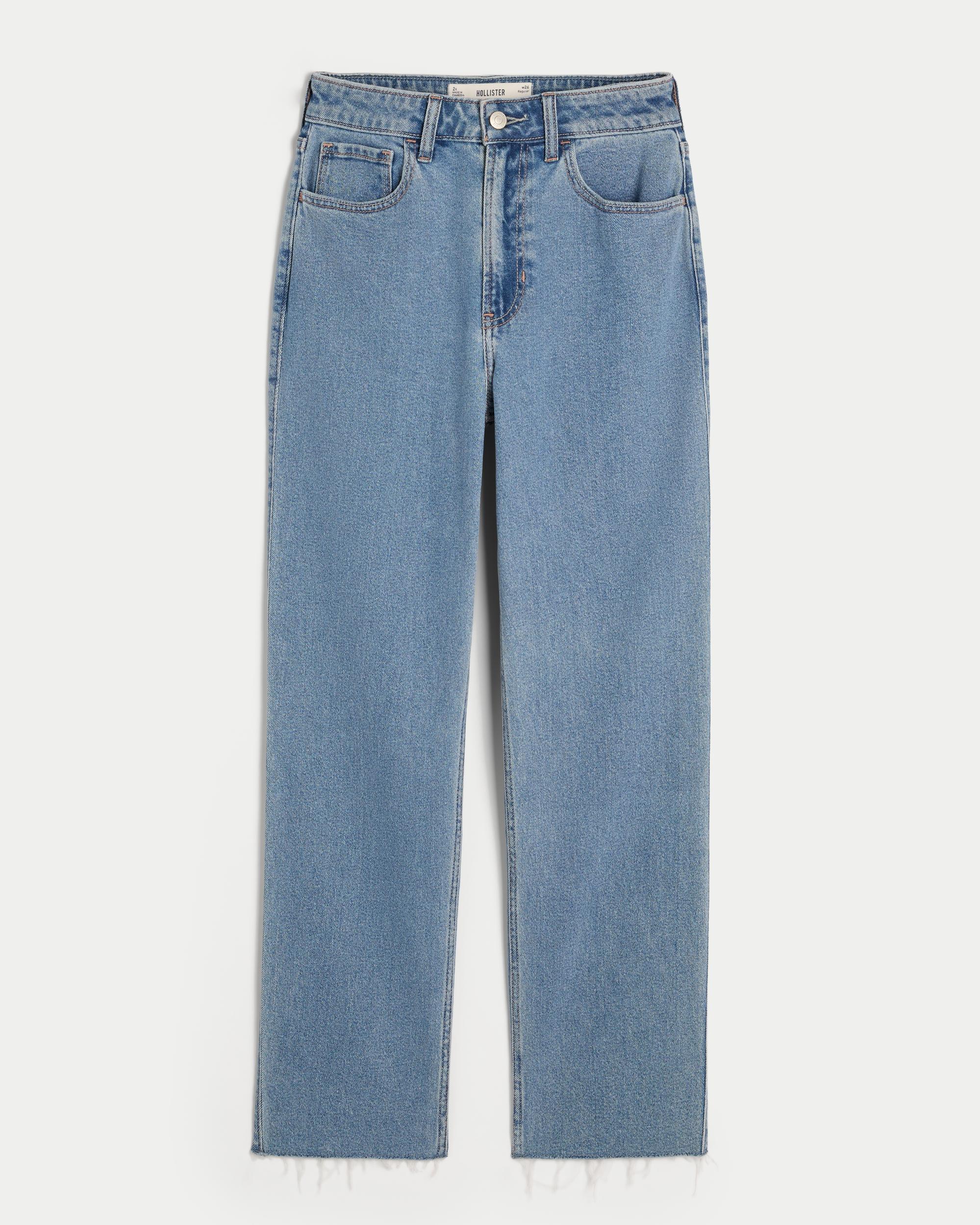 Ultra High-Rise Medium Wash 90s Straight Jeans Product Image