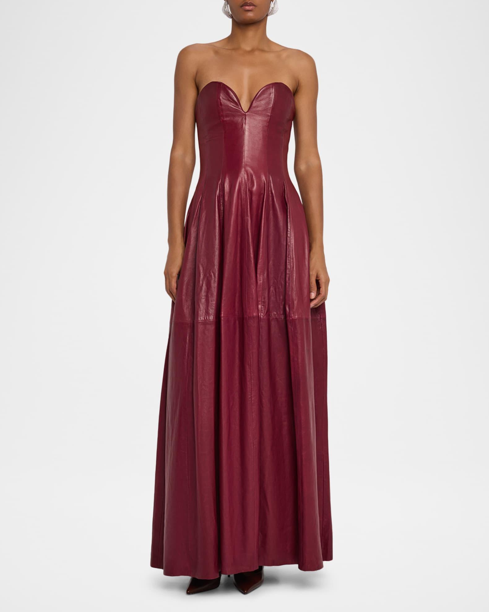 Carrington Strapless Leather Bustier Gown Product Image