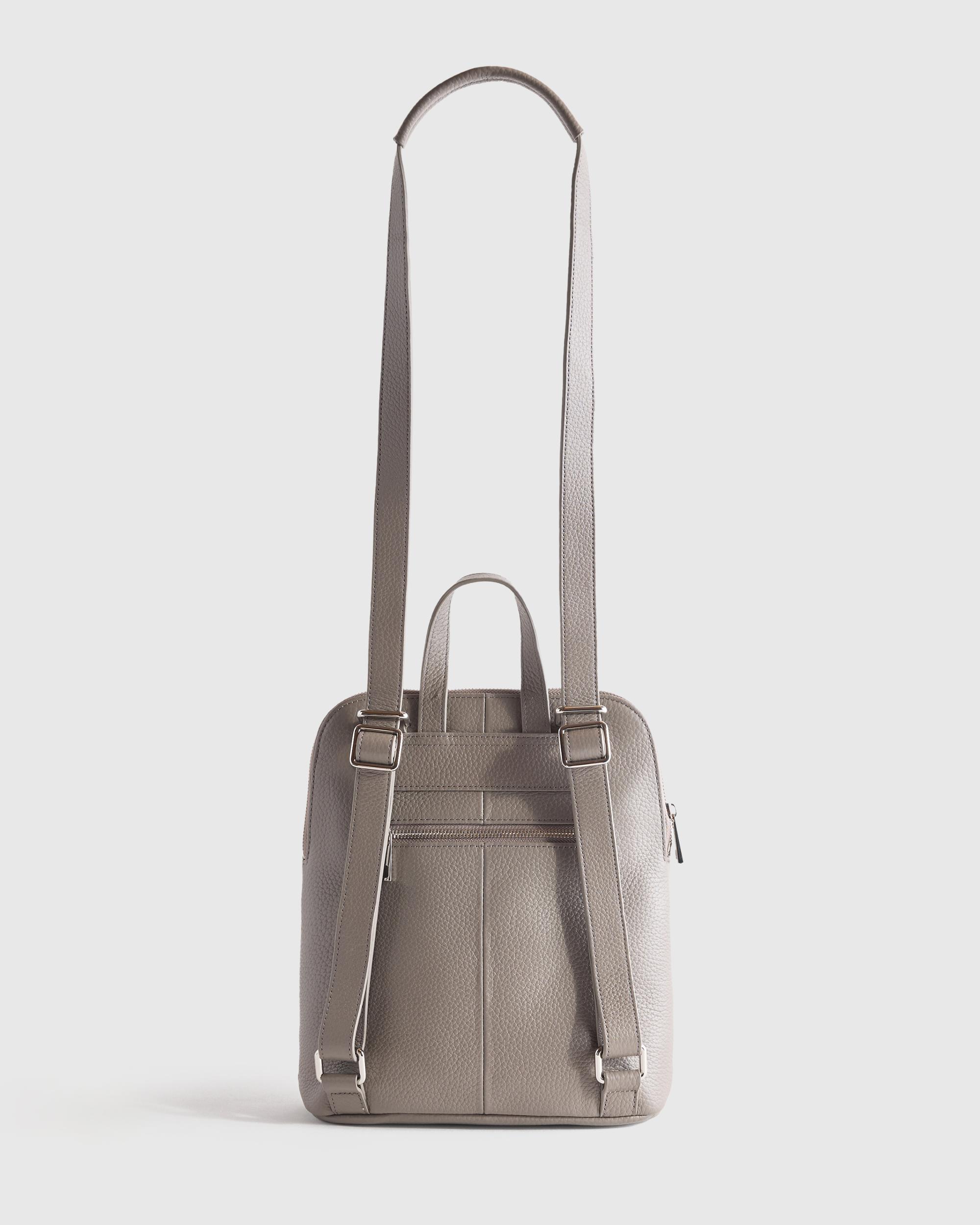 Quince | Women's Italian Leather Mini Convertible Backpack in Mink Product Image