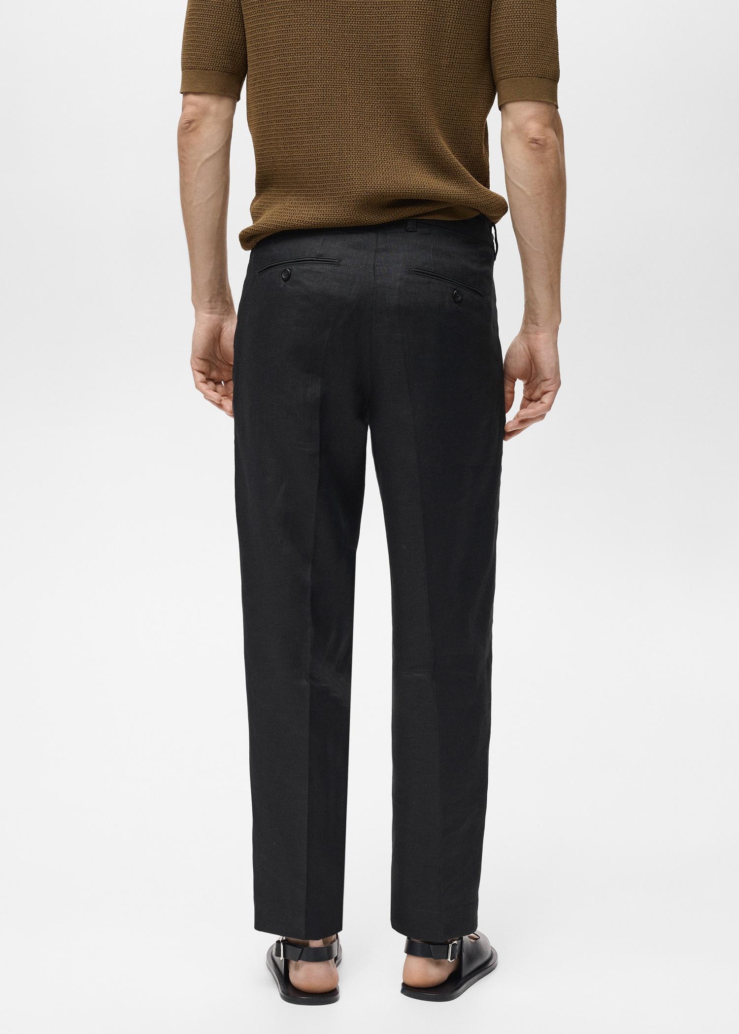 100% linen regular-fit trousers - Men | MANGO USA Product Image
