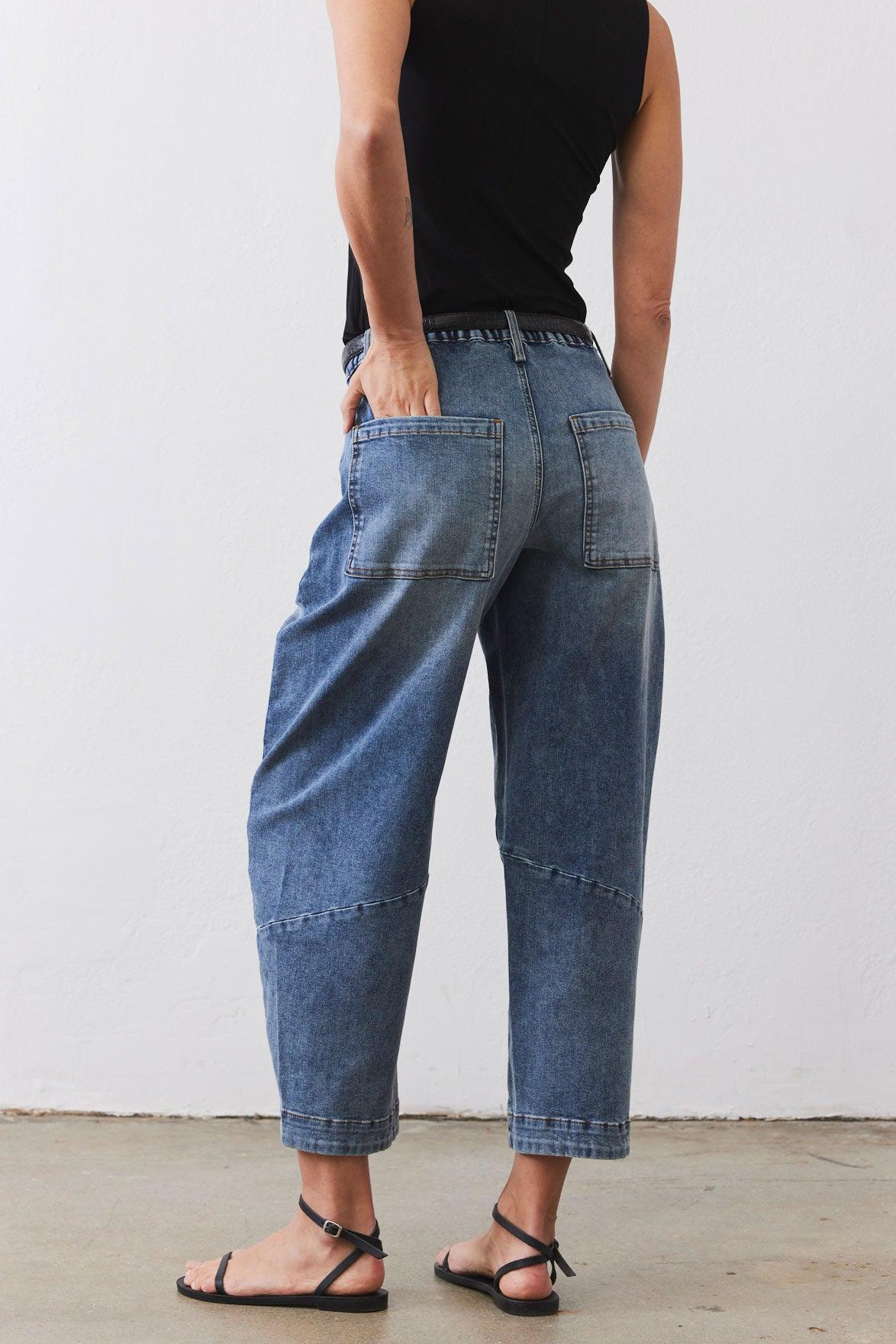 The Slouchy Denim Pants Product Image