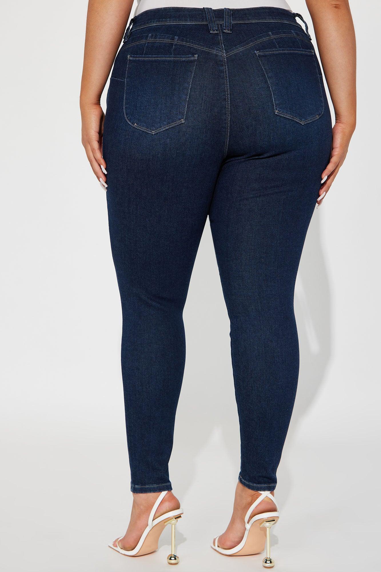 Look At My Curves Booty Lifter Skinny Jean - Dark Wash Product Image