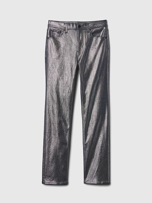 High Rise Metallic '90s Straight Jeans Product Image