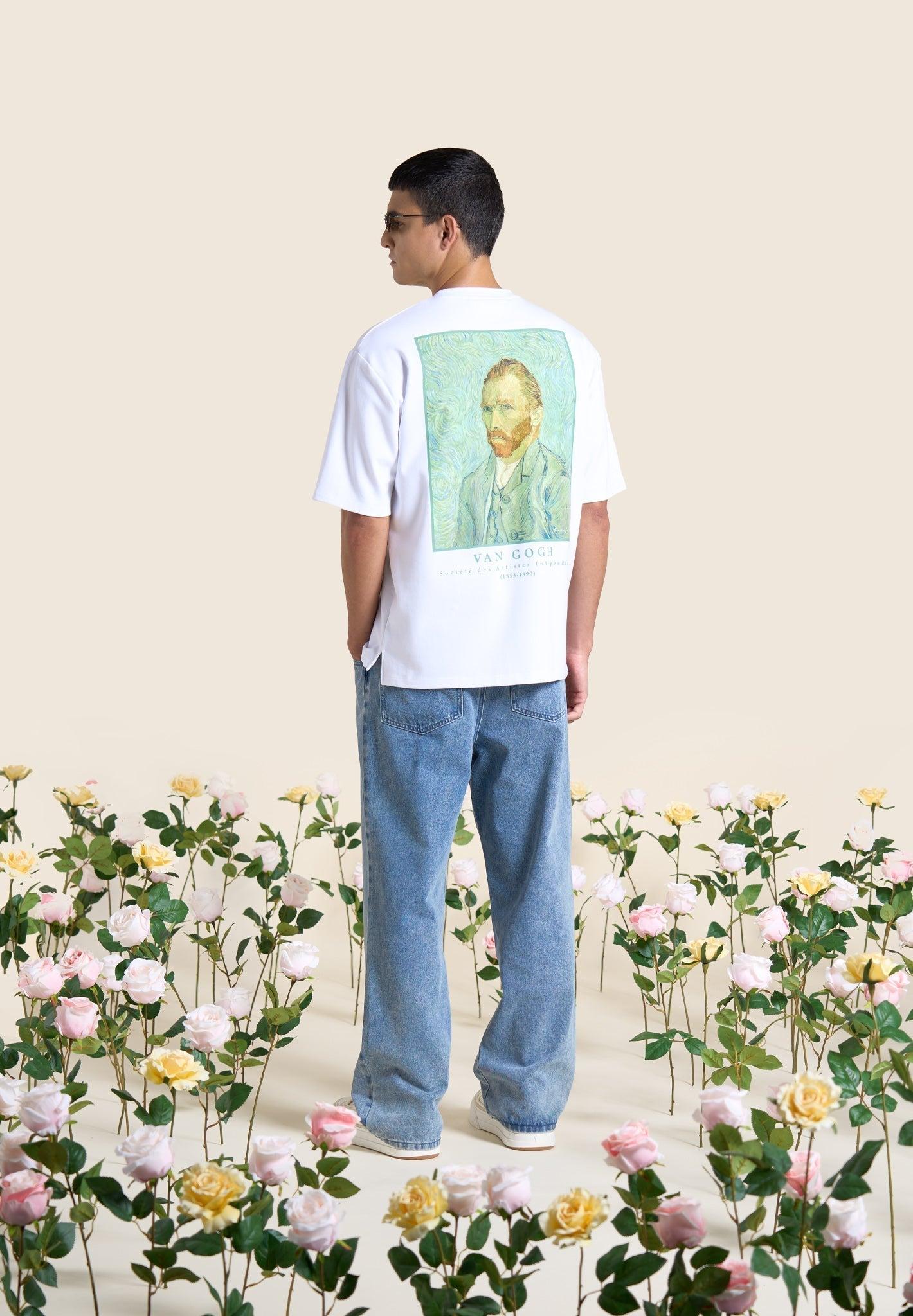 Self Portrait - Van Gogh Cotton T-Shirt - White Male Product Image